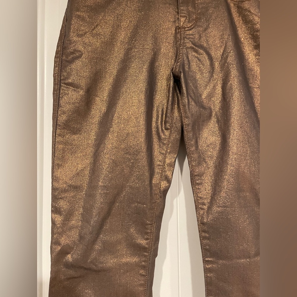 Rock and Republic Golden Metallic Skinny Jeans Size:8 - Picture 2 of 7